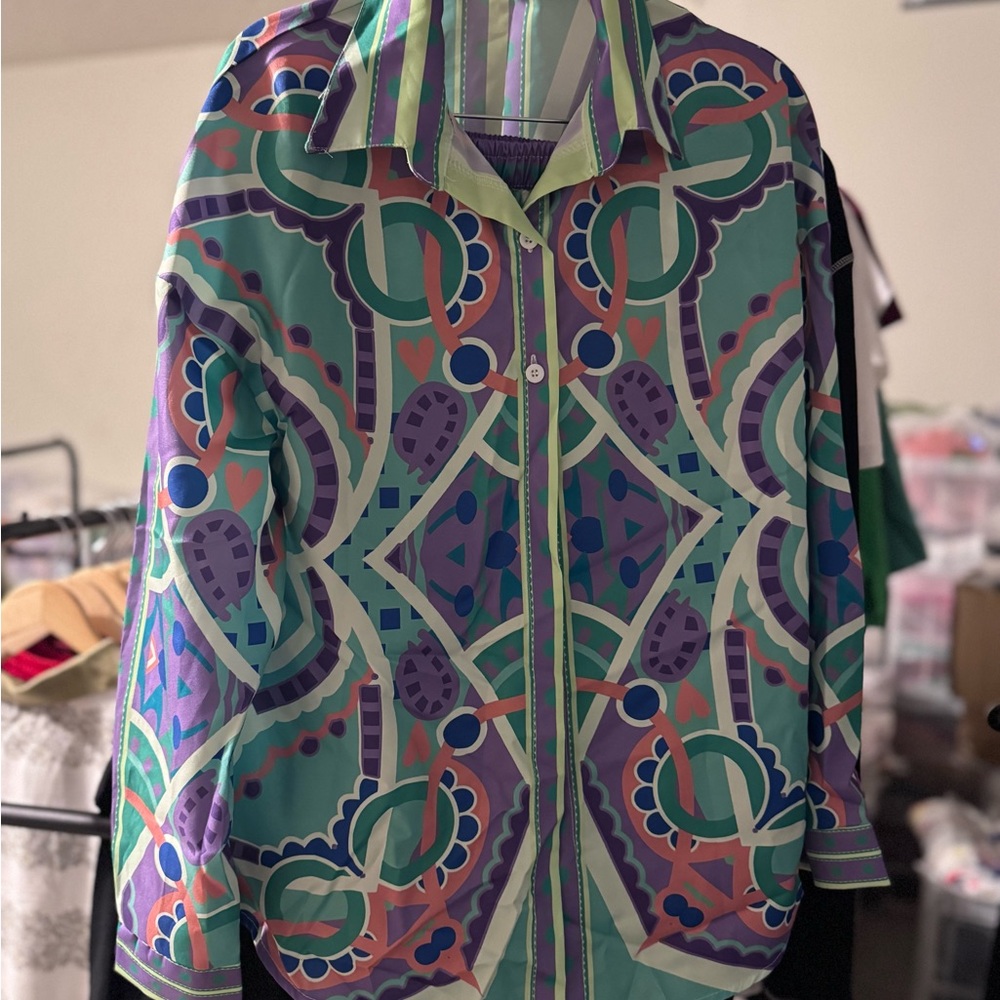Geometric Patterned Women's Jacket